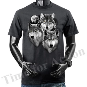 Camiseta gráfica Three Wolves Retrato Vida silvestre Animales - Imagen 1 de 16