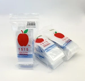 10X Apple Bags Baggies 1515 Ziplock 100 Brand Mini Reusable. FREE SHIPPING - Picture 1 of 3