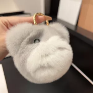 Lindo Llavero Piel de Conejo Real Totoro Bola de Piel Pompón Bolso Coche Teléfono Colgante Regalo - Imagen 1 de 10