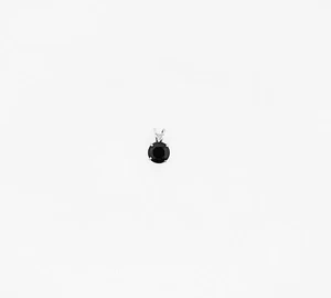Round Jet Black Natural Diamond Pendant 14K Solid White Gold 1.00ctw - Picture 1 of 4