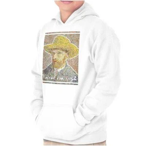 Vincent Van Gogh Modern Art Self Portrait Youth Hooded Sweatshirt Boy or Girl - Picture 1 of 7