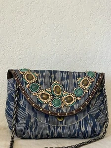 Purse/ Bag, NWOT , Rafe New York Rare Lovely / Blues & Turquoise Beads. - Picture 1 of 8