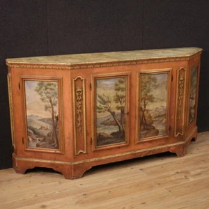 Cupboard Venetian Furniture Vintage Hand Painted Style Antique Years 50' Xx Sec - Picture 1 of 12