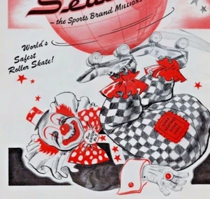 Anuncio impreso Creepy Clown 1953 patines Sealand - Imagen 1 de 2