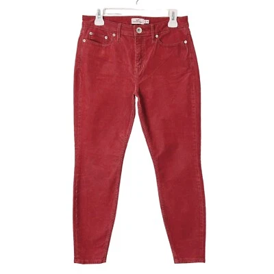Pantalones de pana ajustados de tiro alto Vineyard Vines para mujer talla 28 coral óxido tobillo Foto 1 de 4