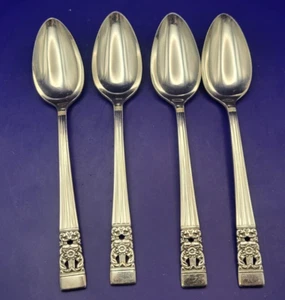 Oneida Krönung 1936 Versilbert 4er Set Dessert/Oval Suppenlöffel 7 1/4" - Bild 1 von 5
