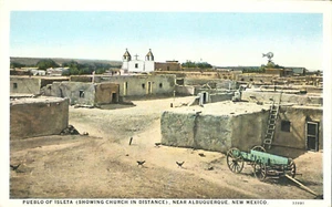 Postal Pueblo Indio Iglesia Isleta Albuquerque Nuevo México aprox. 1913 - Imagen 1 de 2