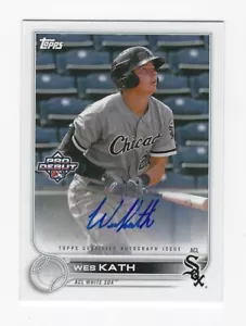 2022 Topps Pro Debut #PD-63 Wes Kath Auto ~ Medias Blancas de Chicago - Imagen 1 de 2