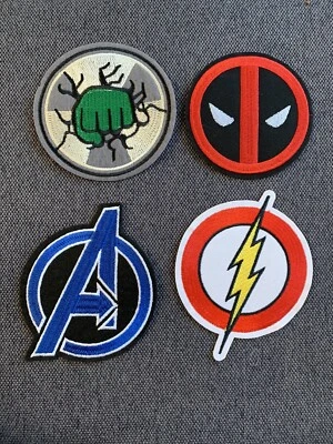 SET OF 4 LARGE SUPERHERO IRON ON PATCHES—BRAND NEW!! - Image 1 of 4