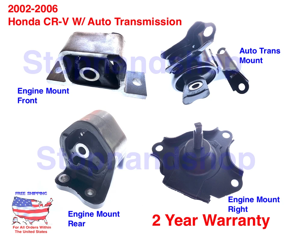 Nuevo juego de montaje de motor y transmisión 4 piezas para Honda CR-V 2002-2006 2,4 L AT Foto 1 de 4