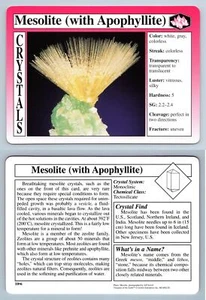 Mesolite (With Apophyllite) #10.6 - Crystals Treasures Of The Earth Grolier Card - Picture 1 of 1