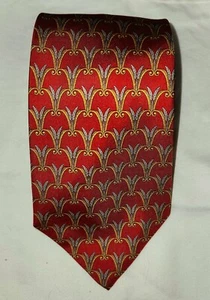 Olimpo Vintage Men's Tie Silk New Old Stock With Tag Handmade In Spain Red... - Picture 1 of 5
