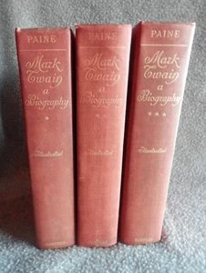 MARK TWAIN: A BIOGRAPHY by Albert B Paine - 1912 First Ed - Vol I, II & III - Picture 1 of 13