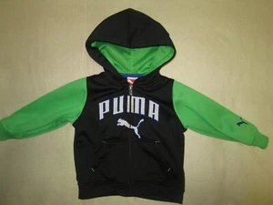 VERY SHARP 12 MONTHS PUMA HOODIE BRIGHT GREEN & BLACK INFANT TODDLER QUALITY  - Picture 1 of 4