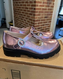 Neu Steve Madden Mädchen Landon Mary Jane Plateau in Pink Metallic Größe 5 - Bild 1 von 6