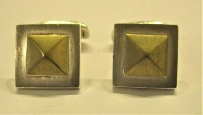 GEMELOS ENCHAPADOS EN ORO ESTILO MODERNISTA PLATA ESTERLINA DE CHARLES TYRWHITT Foto 1 de 4