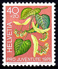 1084 postfrisch MNH Schweiz Jahrgang 1976 Pro Juventute Pflanze Baum Linde Natur