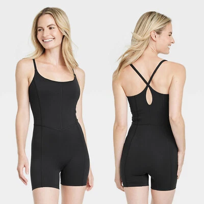 Extra Grande - Body curto feminino esculpido escovado - All In Motion - Preto - Imagem 1 de 4