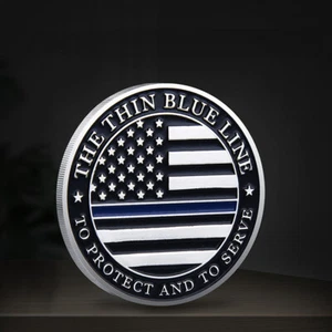 10pcs Police Officers Flag Line Challenge Coin Coins Law Enforcement Thin Blue - Picture 1 of 6