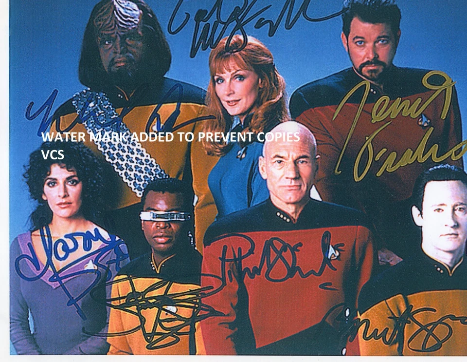 STAR TREK The Next Gen CAST AUTOGRAPH SIGNATURE SIGNED REPRINT  - Image 1 of 1