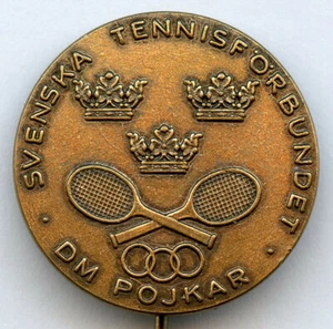 Sweden Tennis Federation Bronze Pin Badge Nice Grade !!! - Picture 1 of 2