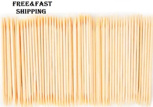 2400 Count Bamboo Wooden Toothpicks - Wood Round Double-Points Teeth Tooth Picks - Picture 1 of 6