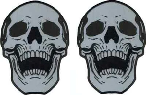 Reflective Live Free Gothic Skull Patch | 2PC - IRON ON OR SEW ON   5"x4" - Picture 1 of 1