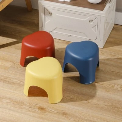Cute Heart Shape Kids Step Stool Plastic Porch Shoe Bench Non-slip Thick Small - Image 1 of 4