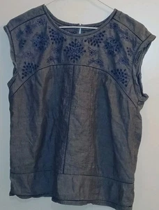 Abercrombie & Fitch Crop Top Damen Medium Navy Blau Ösen Häkelspitze Coquette - Bild 1 von 11