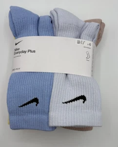 Nike Everyday Dri-FIT Crew Socks Pastel Color 6 Pairs Women's 6-10 SX6897-906 - Picture 1 of 3