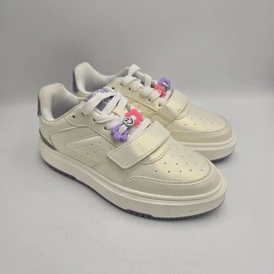 Justice GMG Jus Bead Low CRT Pearl Tenis Niñas Talla 2 Lila Borde Cuentas Dijes Foto 1 de 4