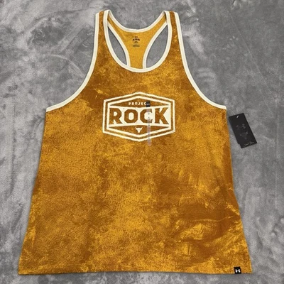 Camiseta sin mangas Under Armour Project Rock Racer para hombre XL dorada amarilla naranja Foto 1 de 4