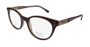 NEW GANT 4041 EYEGLASSES WOMENS 49-19-140 050 ROUND FULL-RIM PLASTIC BROWN - Picture 1 of 8