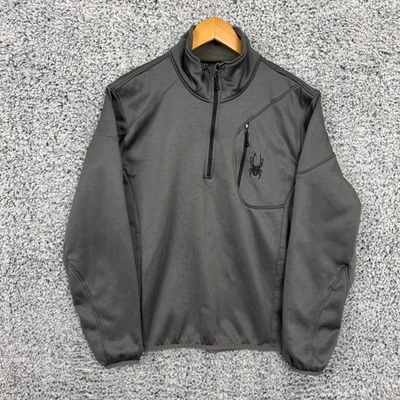 Spyder Pullover Mens Large Gray Half Zip Fleece Jacket Outdoor Performance Top - Image 1 of 4