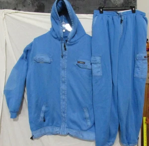 BX Boom-X Sweat Warm Lounge Suit Light Blue Jacket Pants  3XL RN 92355 Good - Picture 1 of 16