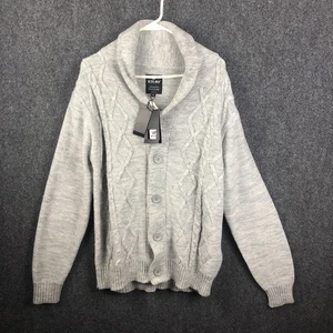 X Ray Cárdigan Suéter Hombre XL Gris Cable Tejido ☼ Nuevo Con Etiquetas - Imagen 1 de 10