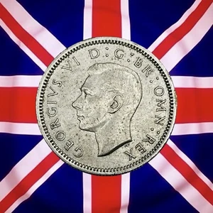 1948 Großbritannien 6 Pence - George VI - Kombischiff - Bild 1 von 2