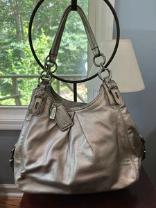 Vintage Coach Madison Maggie Mia Slouchy Hobo Shoulder Bag 15742 - Silver/Pewter - Picture 1 of 24