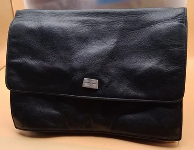 Carteira de couro preta feminina vintage Perlina - Imagem 1 de 4