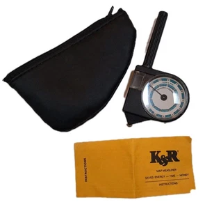 Vintage K&R Map Measurer Tool Opsimeter w/ Case Instructions Magnifier  - Picture 1 of 13