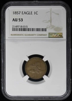 1857 Flying Eagle Cent 1C NGC AU53 - Image 1 of 4