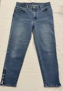 Ralph Lauren Polo Women’s Capri Zip Jeans Size 8 Blue Denim Jeans - Picture 1 of 12