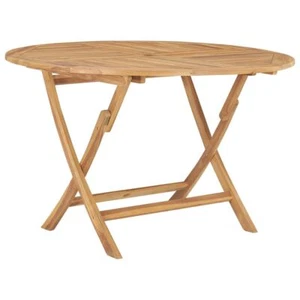 Wooden Dining Table With Umbrella Hole Round Folding Outdoor Garden Furniture - Picture 1 of 9