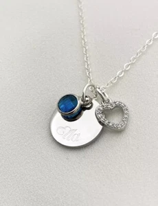 Collana Speranza Personalizzata NOME Pietra Portafortuna Cuore Regalo Compleanno Figlia Bambino - Foto 1 di 9