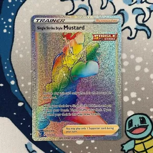 Single Strike Style Mustard 177/163 Rainbow Secret Rare Battle Styles Pokemon NM - Picture 1 of 3