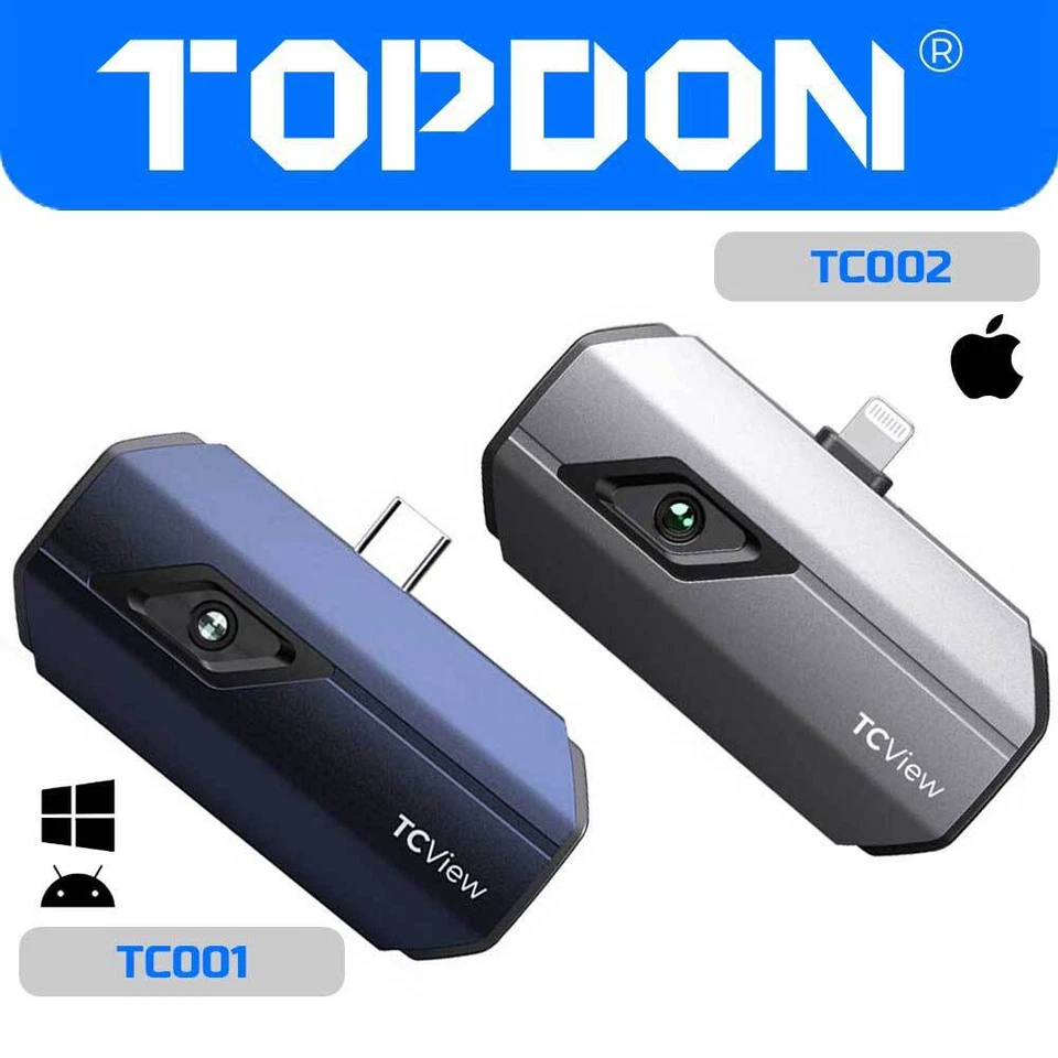 TOPDON TC001 TC002 Thermal Camera for Android & iOS IR Resolution 256x192 Pixels