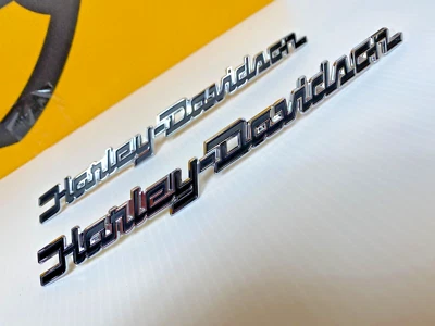 OEM🔥Harley Touring Softail Dyna Fuel Gas Tank Emblems Chrome & Black Genuine🔥 - Image 1 of 4