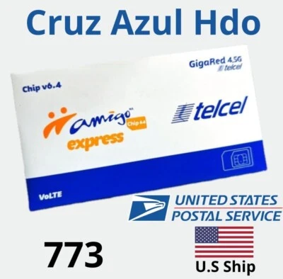 Telcel Mexico  Cd CRUZ AZUL ALREADY ACTIVATED  SIM Card 5G TECHNOLOGY,LADA 773 - Image 1 of 4