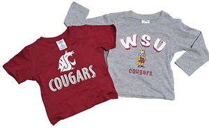 Toddler Washington State Cougars 2 Piece T-Shirt Set 1 Short & 1 Long NWT sz 2T - Picture 1 of 6