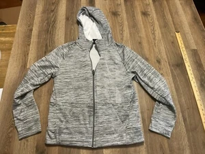 Nike Hoodie, Boy's Size XL, Gray Black, Full Zip, Long Sleeve, Dri Fit - Picture 1 of 10
